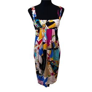 DVF Diane Von Furstenburg Eliot Sleeveless Silk Blend Dress Size 6
